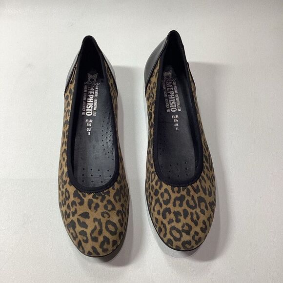 Mephisto Emilie Animal Print Ballet Flats Dark Brown Leather Comfort Size 11 - Picture 4 of 16